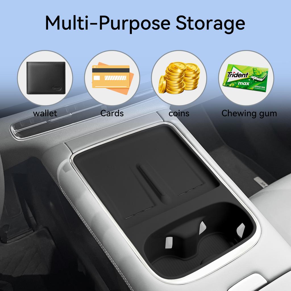 for Xpeng G6 2025 2026 Cup Holder With Anti Dirt Pad Phone Charging Silicone Anti-slip Shock-Absorbing Tray Accessiories