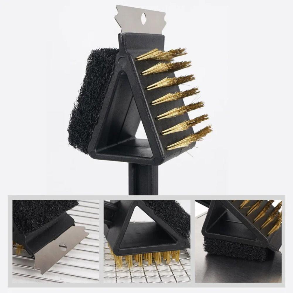 Copper Wire Bristles BBQ Cleaning Brush 3in1 Barbecue Cleaner Cleaning Brush Outdoor Bbq