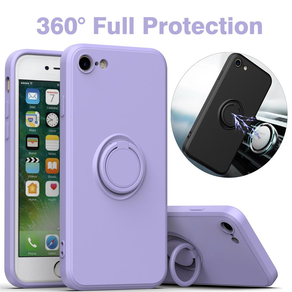 Роскошные Магнитные Чехлы из Жидкого Силикона Для Для Iphone 15 14 13 12 11 Pro Max XS XR 6 6s 7 8 Plus SE Мягкая Крышка С Держателем-Кольцом