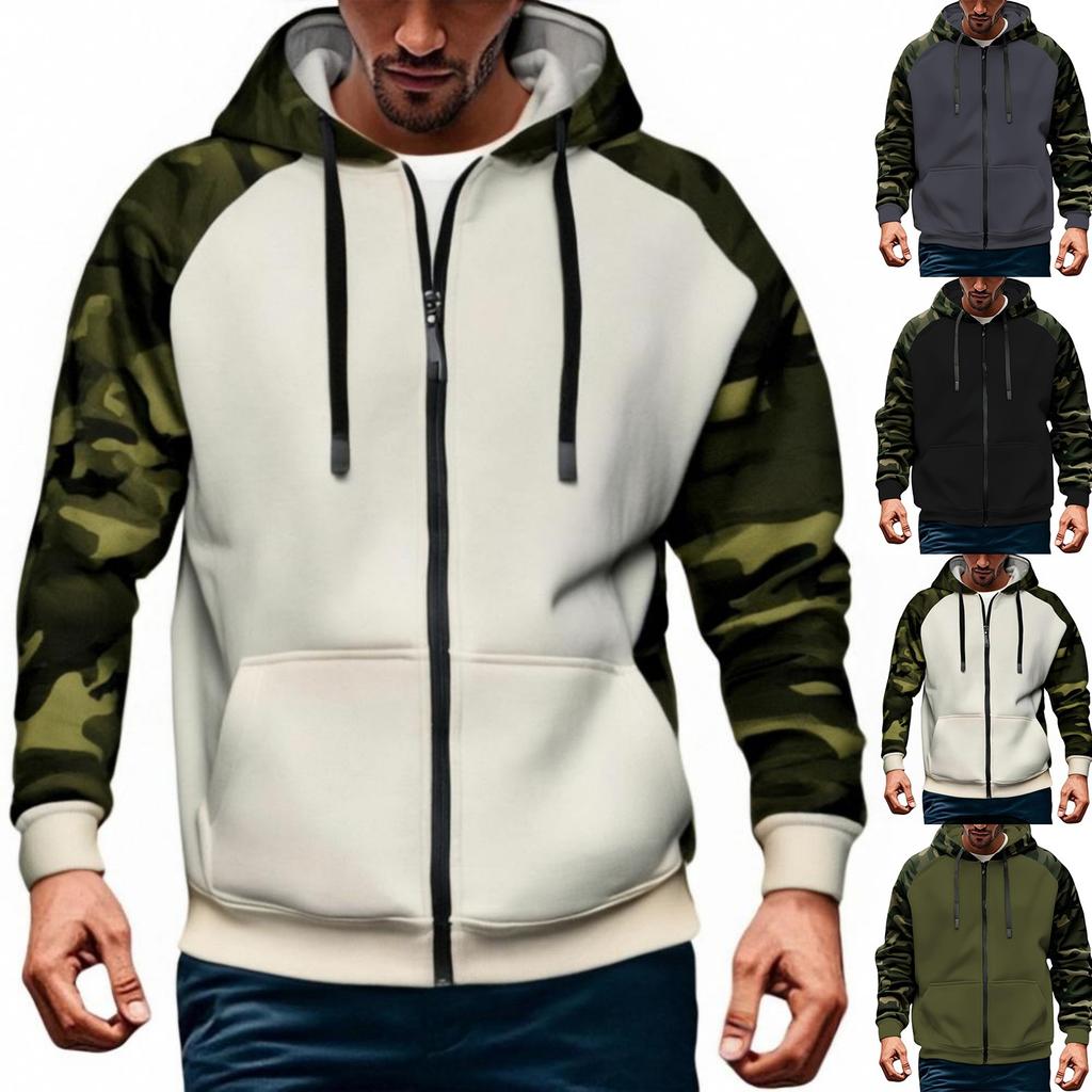 Мужская мода Толстовка Свободного кроя Средней плотности Куртка с капюшоном Осень Зима Повседневная Пальто с длинным рукавом
