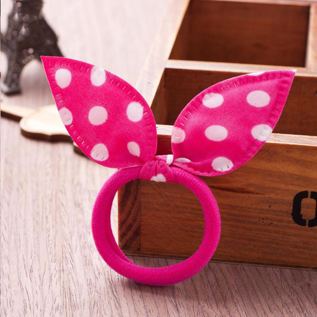 20/40/80PCS Cute Baby Girls Rabbit Hair Bands Printing Ponytail Holder Tie Rope Hair Accessories Candy Colors Hair Ties