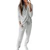2 шт. женский спортивный костюм однотонные брюки комплекты одежды для отдыха одежда костюм