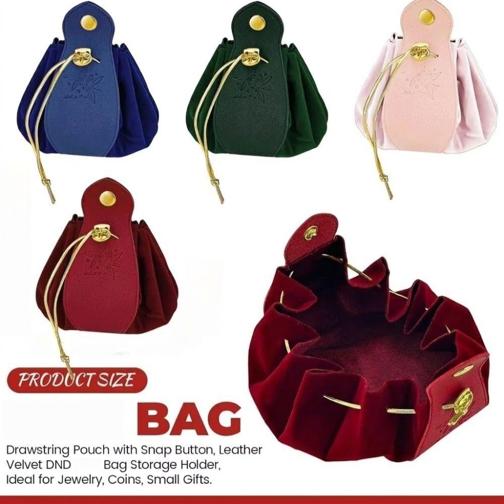 Drawstring Jewelry Storage Pouch Solid Color Velvet Drawstring Bag Jewelry Storage