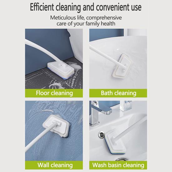 Floor Brush Pressable Strong Decontamination 90 Degree Rotation Effortless Cleaning Removable Window Sponge Cleaning Brush for Kitchen