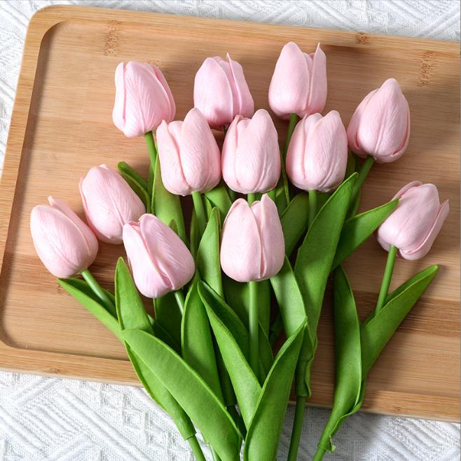 10 шт., украшение для дома, искусственный тюльпан, материал PU, украшение для интерьера гостиной, имитация цветка