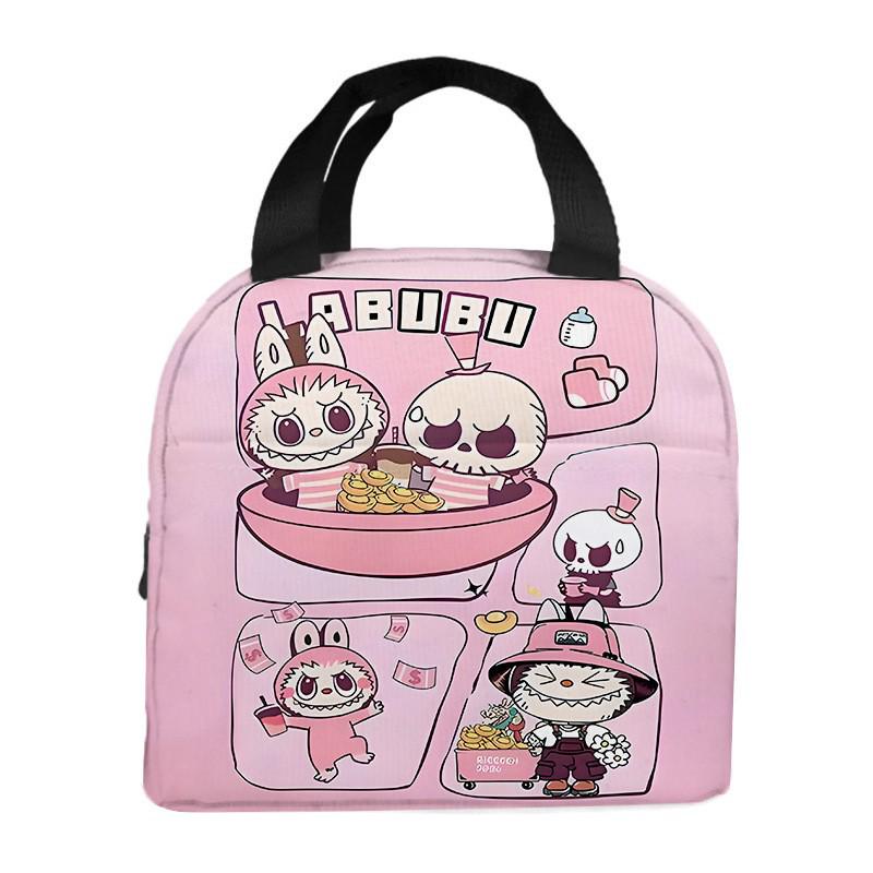 Labubu Cartoon Lunch Tote: Insulated Aluminum Foil Bento Bag for Students 5371