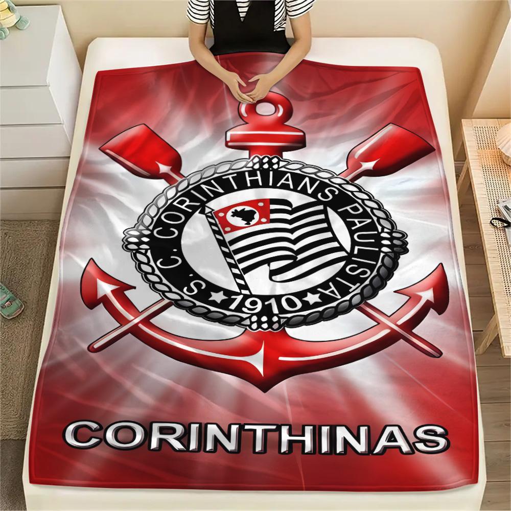 1Pc SC Corinthians Paulista Print Flannel Blanket High Quality Warm Comfortable Cover for All Seasons Perfect for Gifts Home Decor