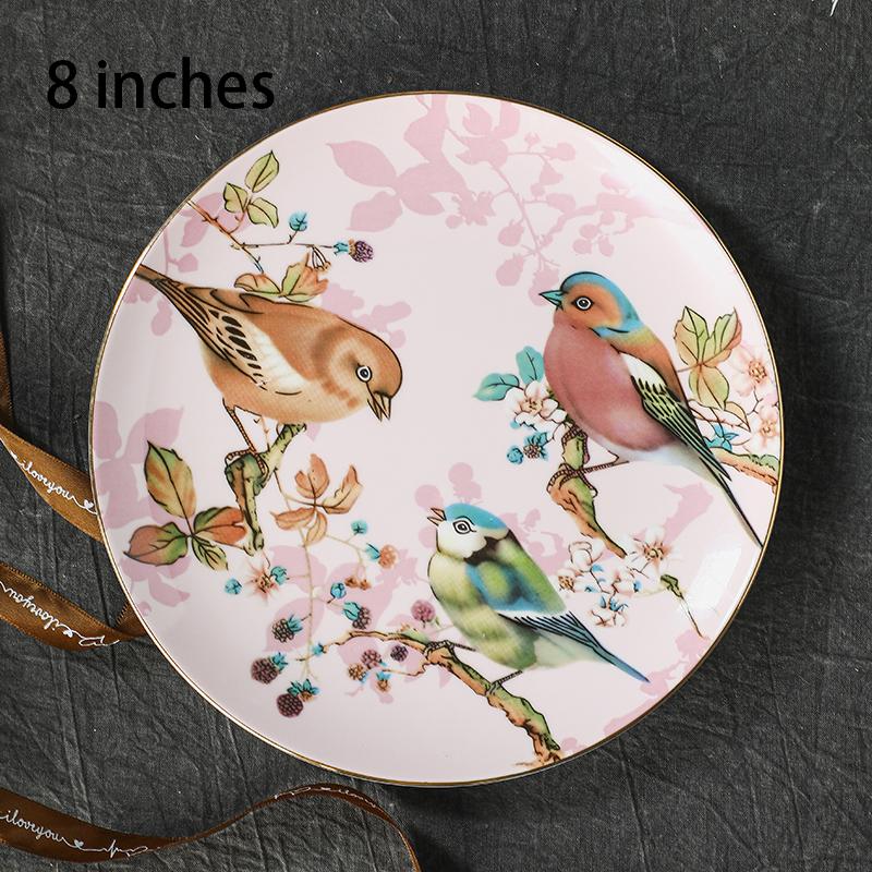 Европейская обеденная тарелка в стиле джунглей Керамическая тарелка Домашний обеденный стол Тарелки для стейков из говядины Блюда для закусок Блюдо для торта на завтрак