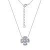 Sterling Lucky Four Leaf Clover Pendant Necklace With Moissanite Full Pave Design Women Gold Plated Chain