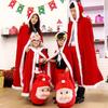 Christmas Shawl Cape Hooded Santa Claus Costume Christmas Performance Costume Red with Hat Cosplay Costume Winter Warm Coat