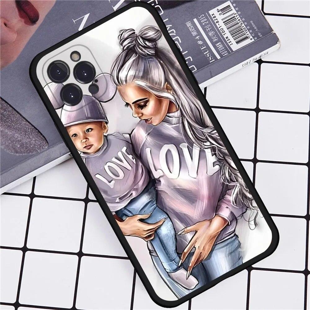 Чехол для телефона «Мама, девочка, сын» для iPhone Samsung Galaxy Redmi Xiaomi Oppo OnePlus Note SA 7 8 9 10 11 12 13 14 20 21 22 23 53 54 Pro Max Plus Ultra