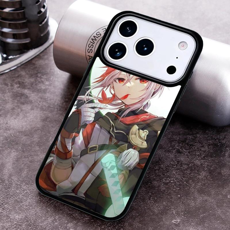 Чехол для телефона Genshin Impact Каэдэхара Казуха для iPhone 17 16 15 Pro Max Air 14 13 12 11 Plus Ударопрочный чехол
