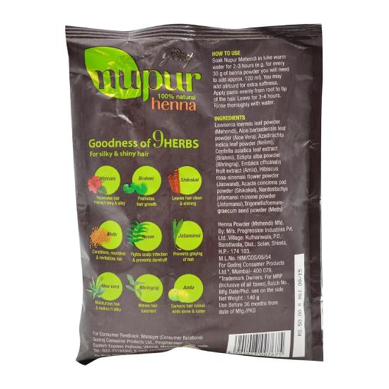 Nupur: Medical Henna for Hair 9 Herbs (150 G), Nupur Henna Goodness of 9 Herbs, Godrej