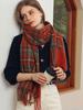 Британский кашемировый клетчатый шарф женский винтажный преппи стиль шаль шарфы осень зима кисточки фуляр буфанда рождественский шарф подарок