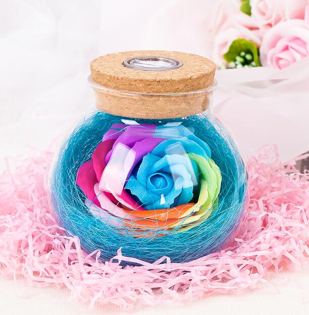 Светодиодный романтический цветок розы, дистанционный светильник, диммер для бутылки, ночник, бутылка с цветком, креативный подарок для девочки, украшение дома