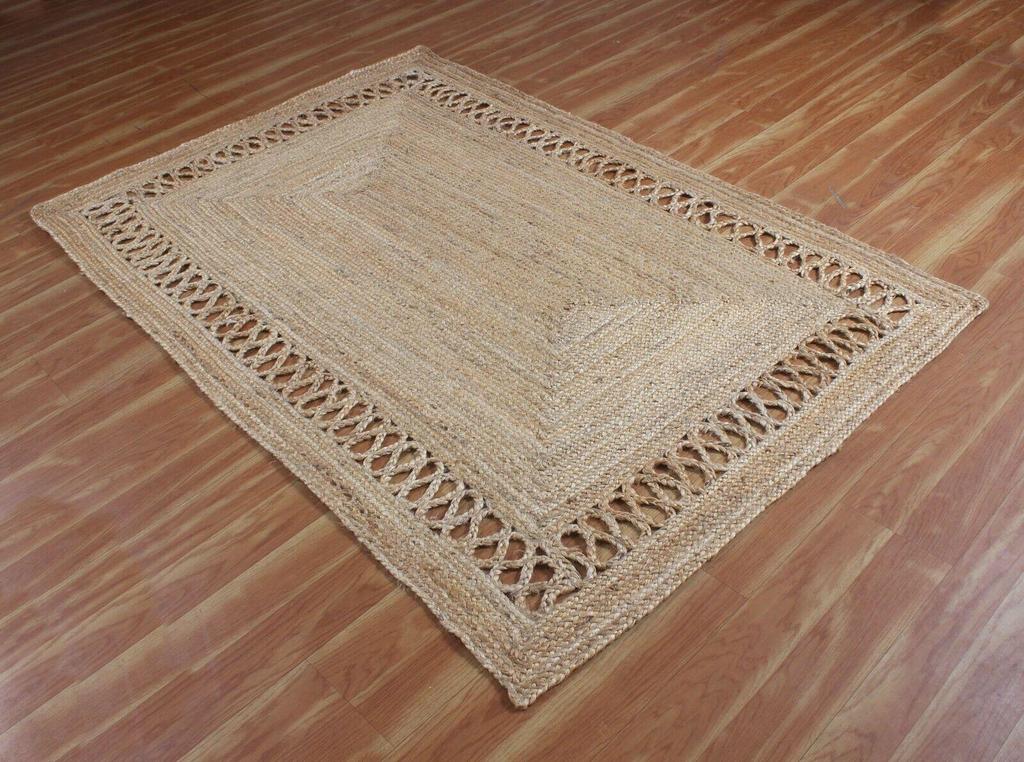 Jute Rectangle Rug Handmade Natural Rug for Any Space Look Rustik Decor For Any Space Area