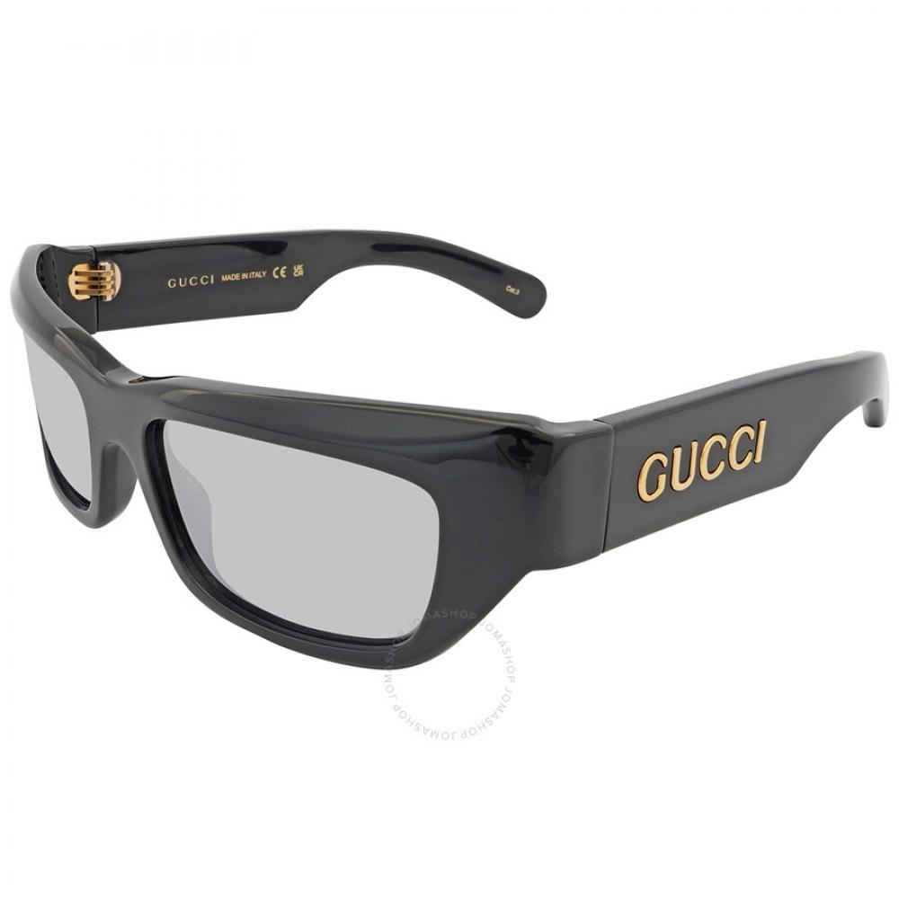 Gucci Silver Rectangular Men S SunglaSSeS gg1296S 002 55