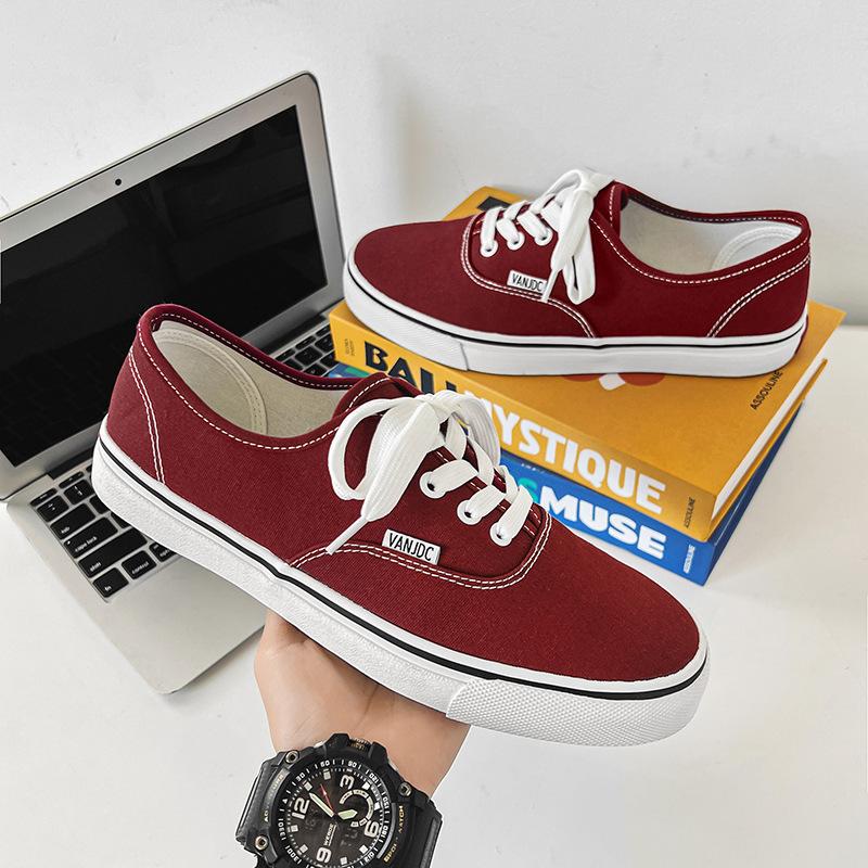 Men's Shoes Casual Flats Canvas Sneakers Women Outdoor Solid Color Shallow Sports Shoes Tennis Footwear Lace Up Vulcanize Shoes