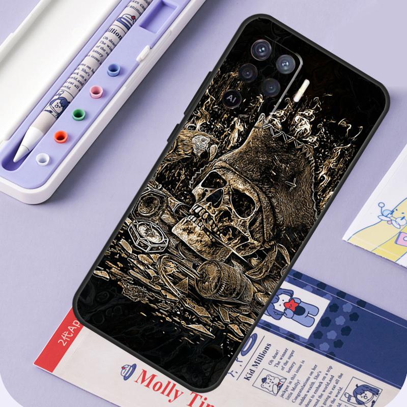 Gothic Skull For Oppo A60 A80 A40 A94 A74 A54 A15 A18 A38 A58 A78 A98 A16 A76 A96 A57 A17 A77 A5 Pro Case