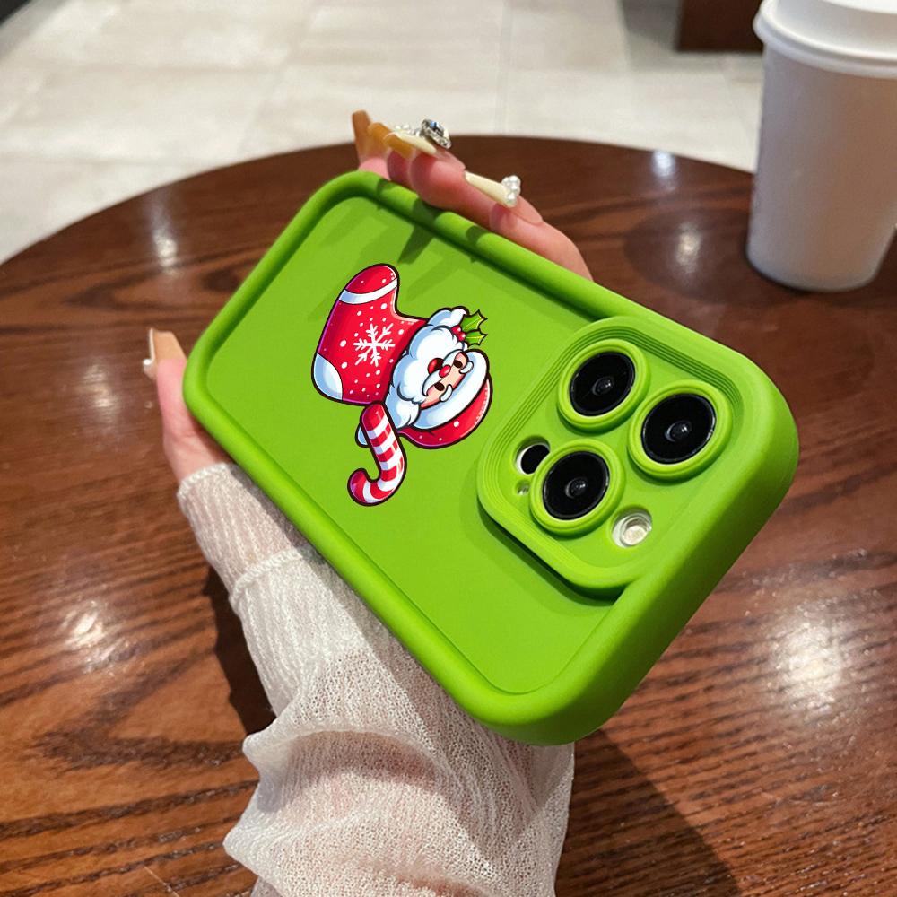 N102 Счастливого Рождества, Нового года, мягкие чехлы для телефонов с ангельскими глазками для iPhone 16, 15, 14, 13, 11, Pro Max, 8, 7, 6s Plus, 12 mini, XR, XS Max, SE, противоударный чехол