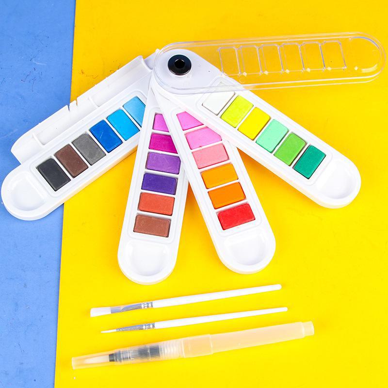 12-36 Color Watercolor Paint Kit for Beginners: Solid Powder Paint Set