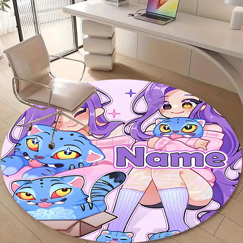 Personalized A-AphmauS Round Chair Office Rug - Perfect for Mat, Office Chair & More - Ideal Gift for Birthdays and Holidays