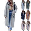 Женская модная куртка Повседневный однотонный кардиган с длинными рукавами Худи Длинное пальто