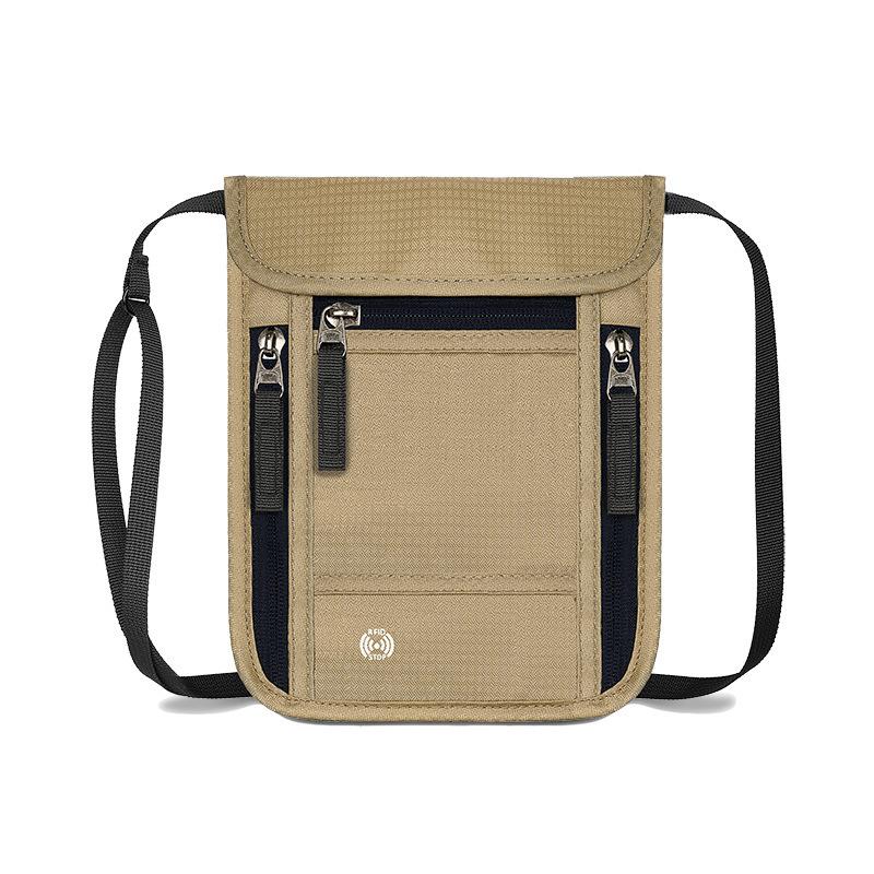 RFID Blocking Neck‑Hanging Passport Pouch Multifunctional Crossbody Travel Bag for Phone Cash Documents