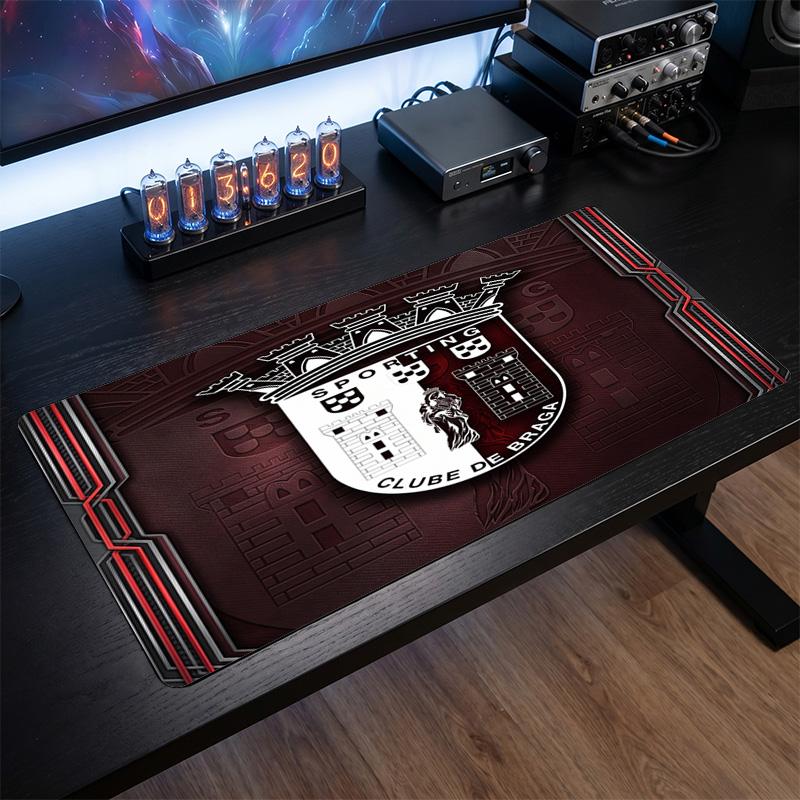 Braga FC Theme Pattern Mouse Pad, Soccer Logo Design XXL Gaming Desk Mat Non-Slip Computer Mouse Pad