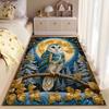 Golden Moonlit Owl Design suitable as a non-slip mat for the living room or bedroom sofa