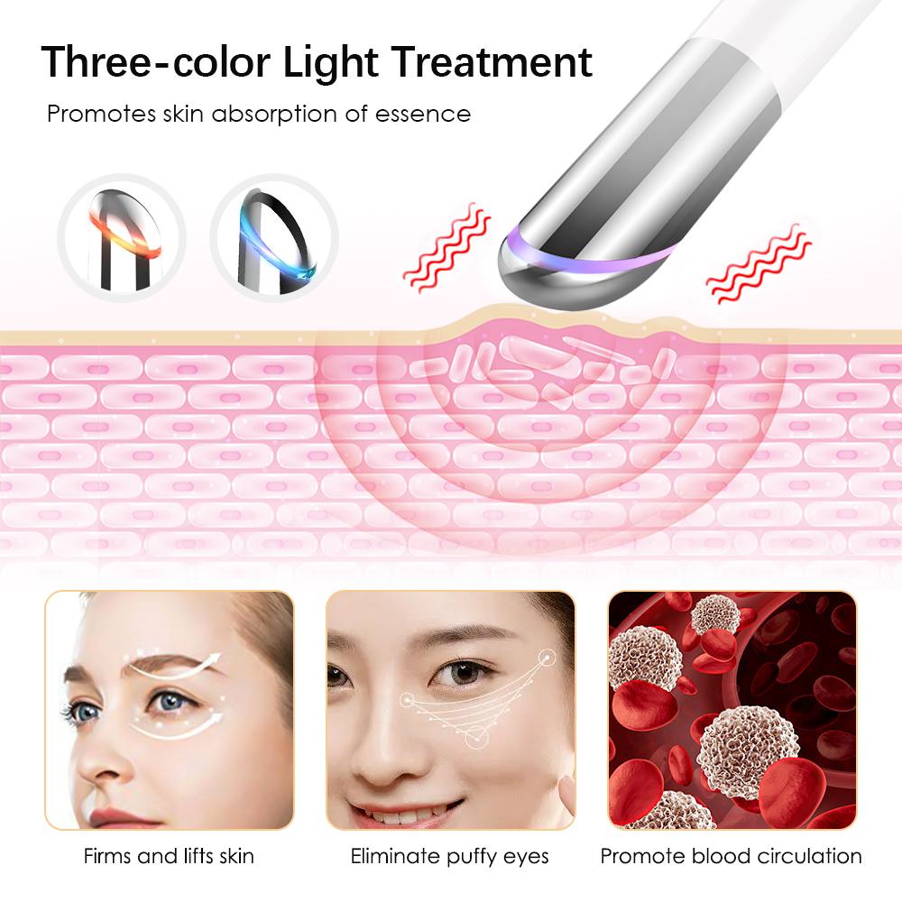 IPL Eye Beauty Device Eye Massager for Dry Eyes Reduce Dark Circles and Puffiness Hot Compress Eye Lift Wand Vibration Red Light