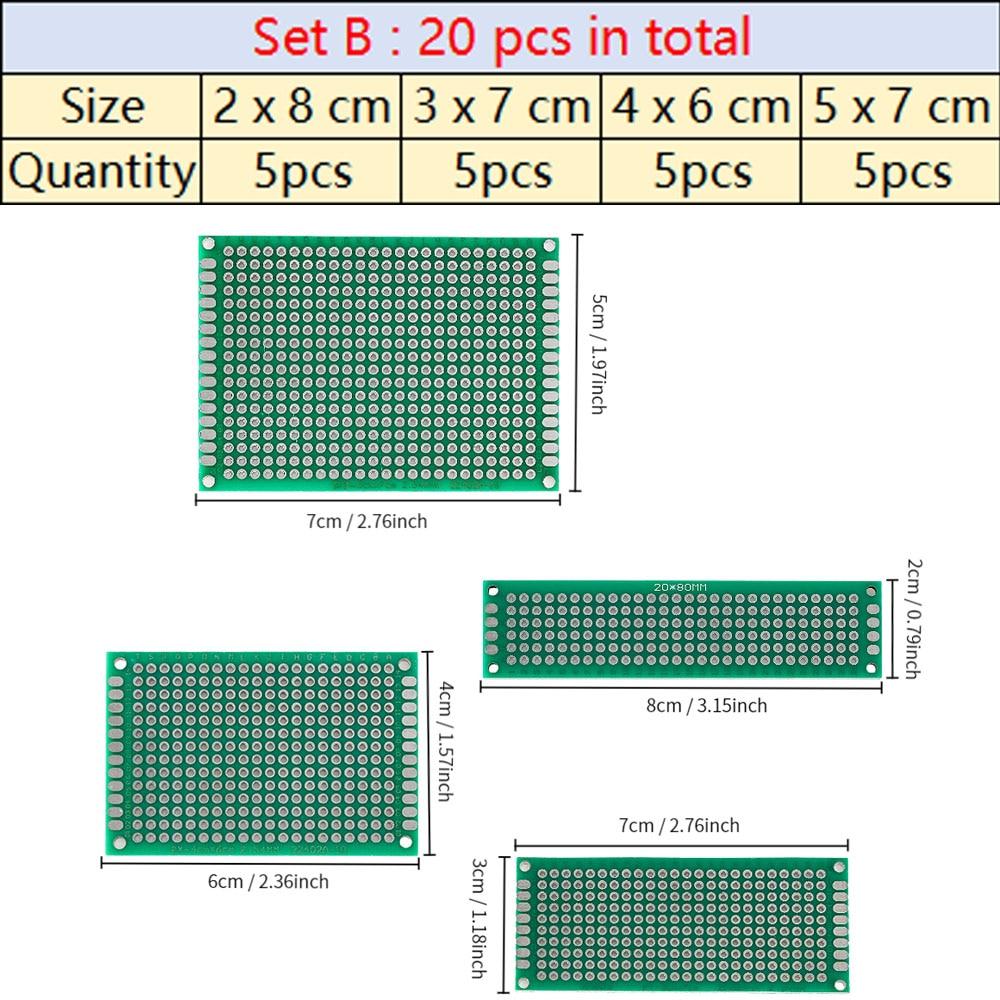 Плата прототипа печатной платы, универсальная плата для макетирования, макетная плата 2X8, 3X7, 4X6, 5X7 см, смешанная двухсторонняя печатная плата