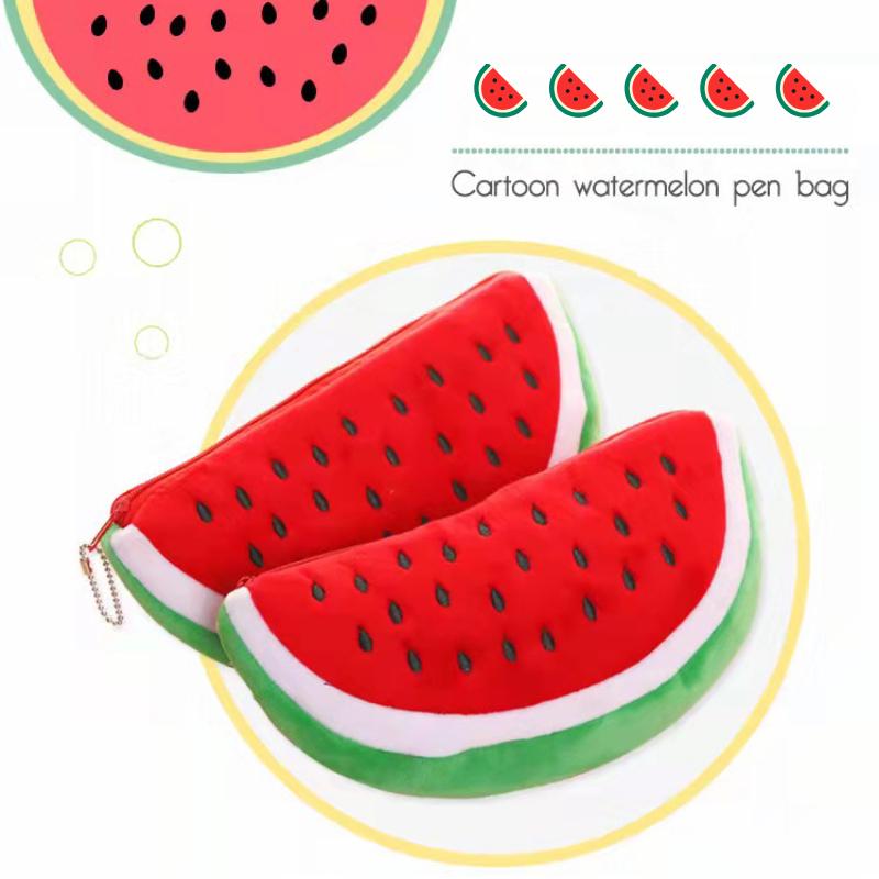 Креативный милый пенал в форме арбуза Kawaii фруктовый оранжевый Ananas сумка для ручек на молнии студенческие канцелярские принадлежности обратно в школьные принадлежности
