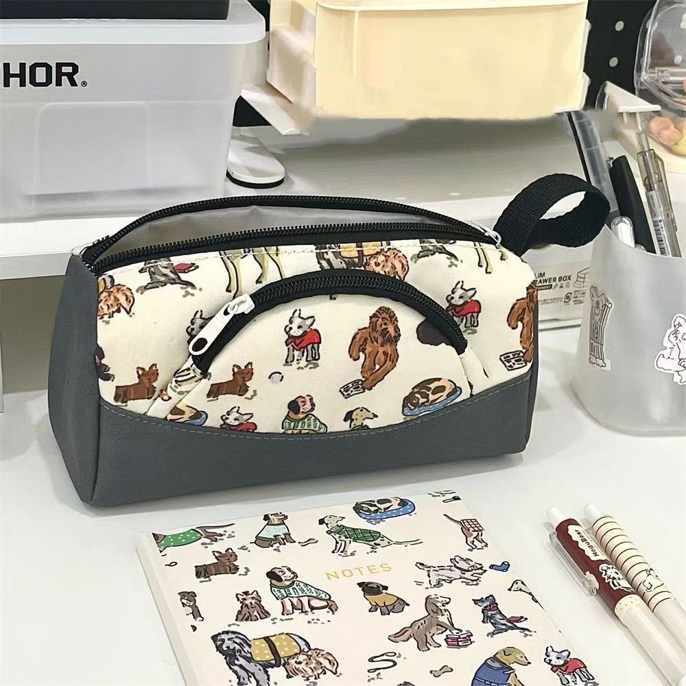 Storage Bag Pencil Case Cute Puppy Dog Pen Bag School Supplies Stationery Bag  Students Stationery