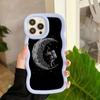 Ae97 Space Moon Astronaut Black Art Protective Phone Cases for Samsung S24 Plus S23 Ultra A14 A55 A06 Honor Motorola OnePlus Big Wave TPU Back Cover
