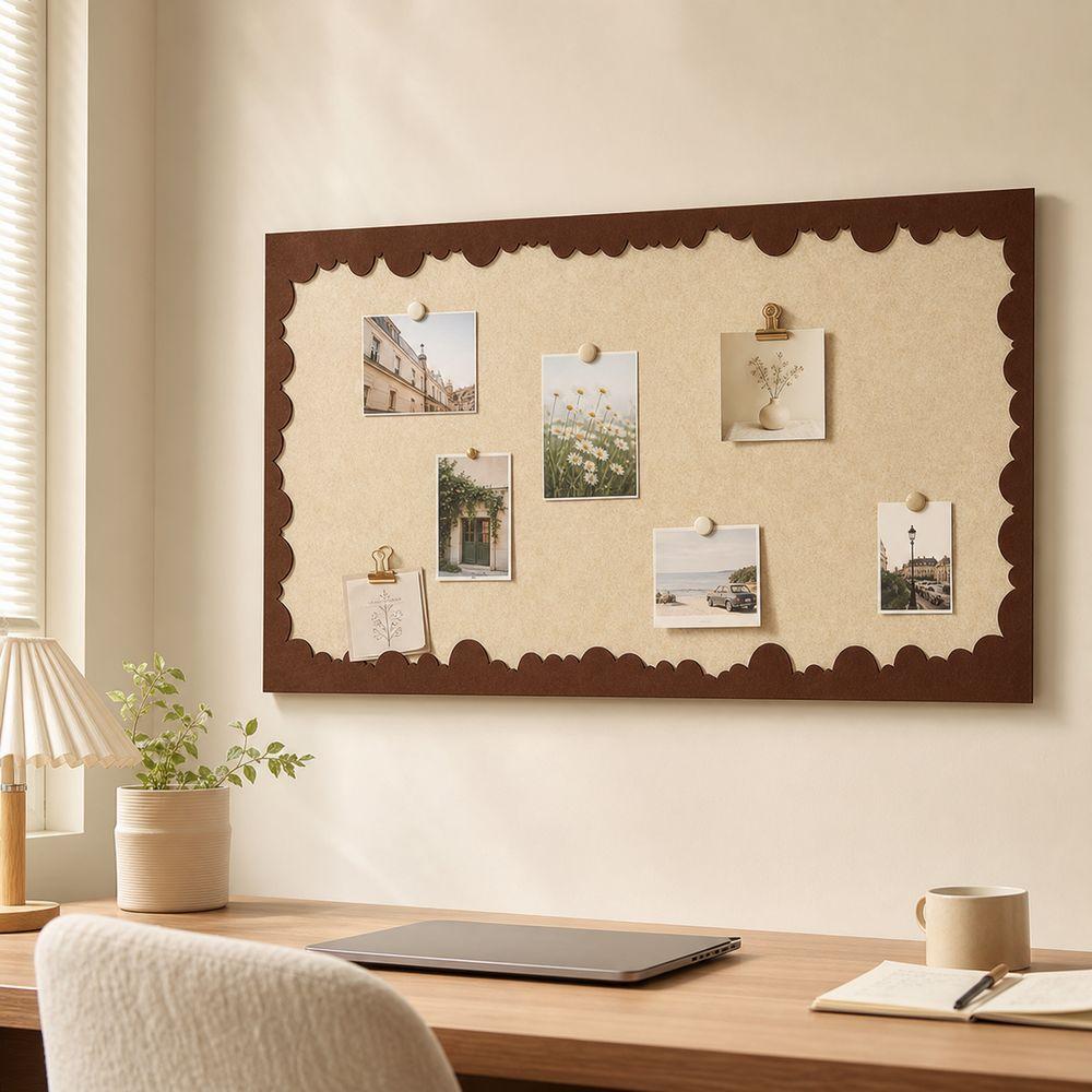 Self Adhesive Felt Wall Board Scalloped Border Wall Memo Board Gifts Photo Wall Panel Home Decor