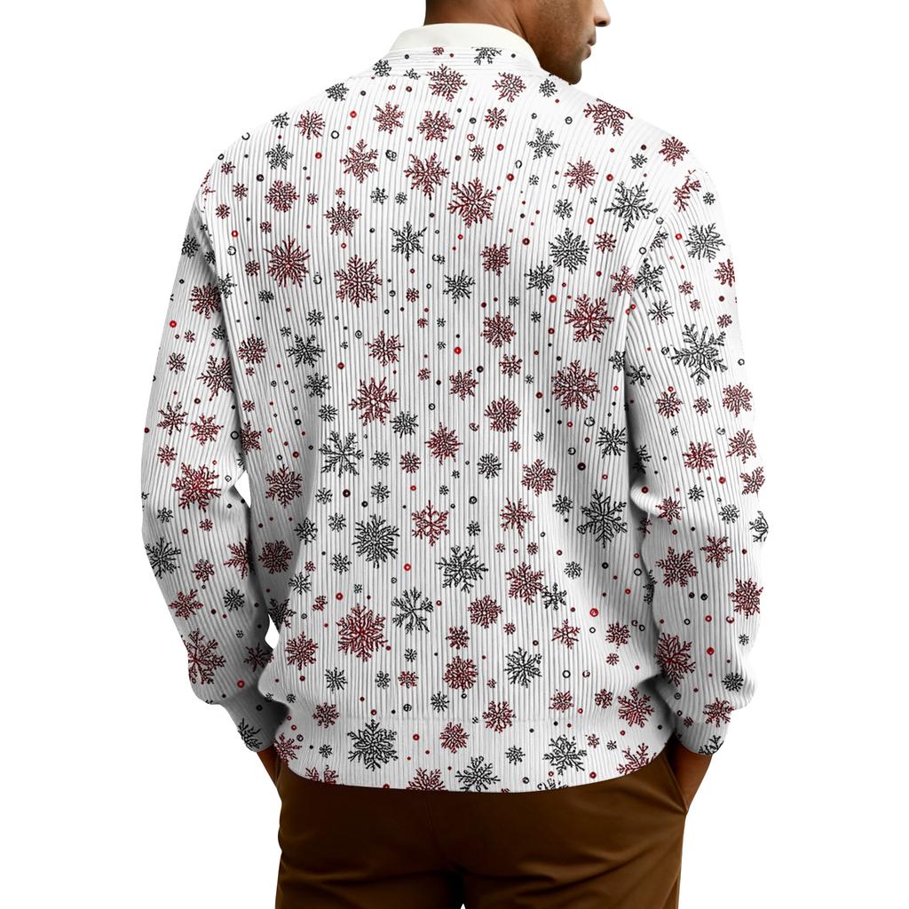 Мужской кардиган с длинным рукавом, рубчатой вязки