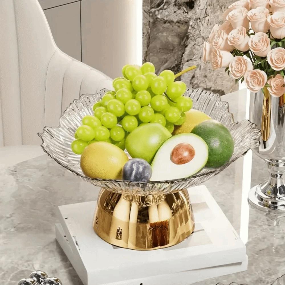 Decorative Flower High-foot Fruit Plate Large Capacity Fruit Basin Snack Display Tray Living Room