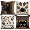 Милые кошки и собаки льняная наволочка мультяшный принт домашнее украшение подушка наволочка уличная наволочка