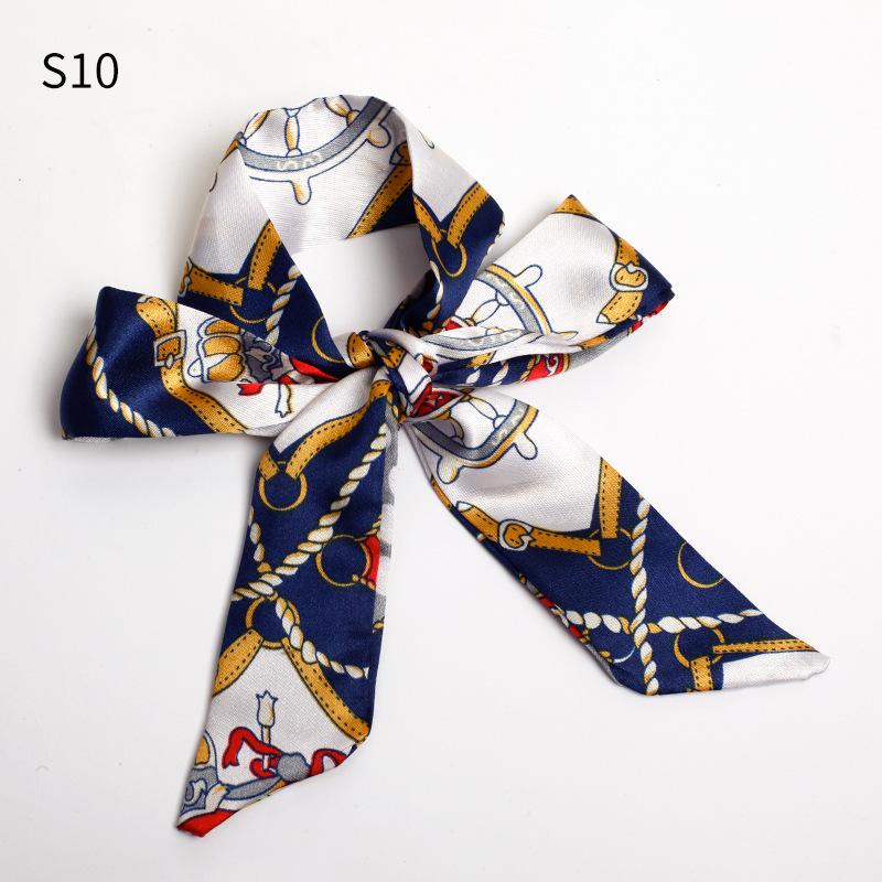 Good Ties Ribbon Small Scarves Silk Spring and Summer Long Scarves Girls Thin Narrow 4cm*85cm Hair Band Bundled