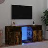 VidaXL TV Cabinet with LED Lights Smoked Oak 120x30x50 Cm, TV Stand, HiFi Cabinet, Entertainment Center, Media Unit, 815714