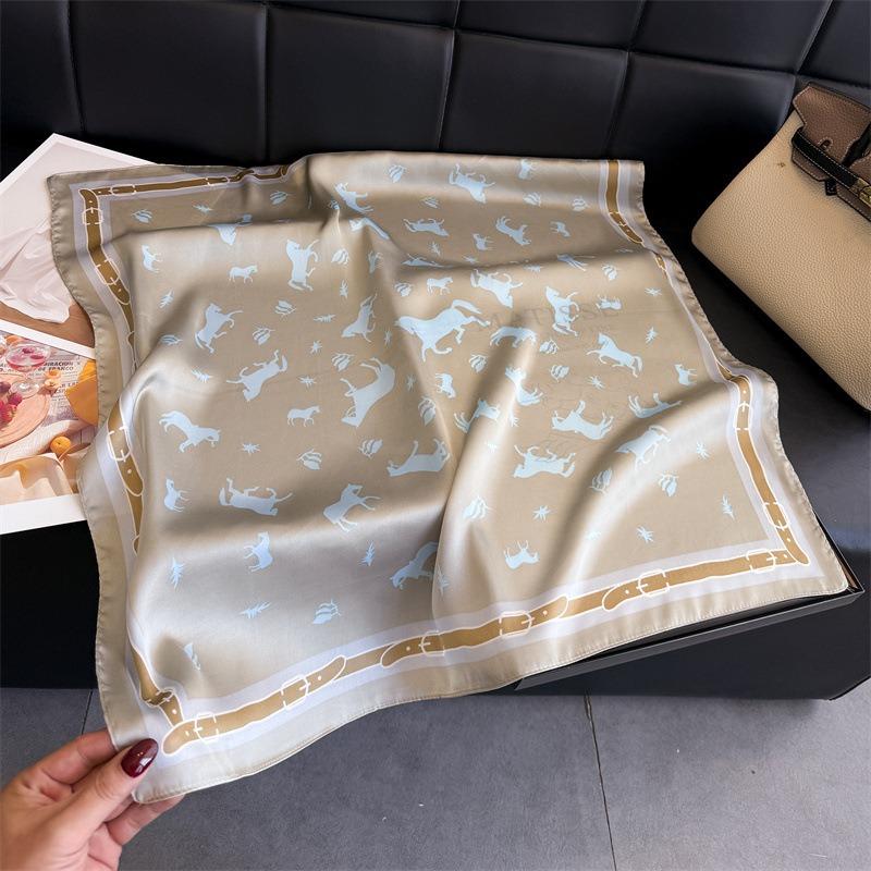Women S Printed Equestrian Small Square Scarf For Sun Protection