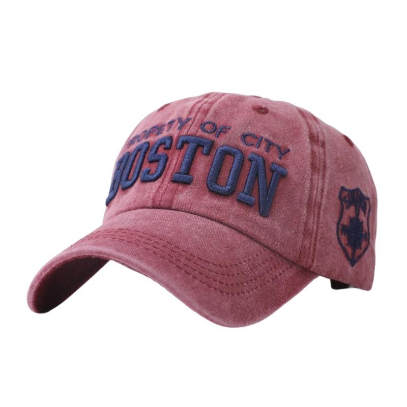 American alphabet baseball cap women's big head circumference hat spring and summer embroidery small face wide brim cap