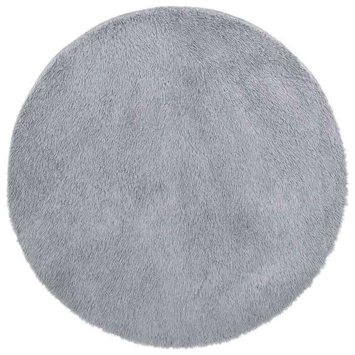 VidaXL Tapis Shaggy à poils longs gris argenté 240x240 cm polyester, tapis, tapis de chambre, tapis moderne, tapis de salon, 4102932