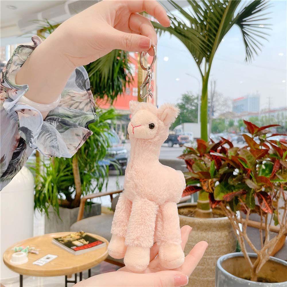 Plush Doll Pendant Kids Gift Sheep Key Ring Animal Keyring Stuffed Toy Keychain Alpaca Keychain