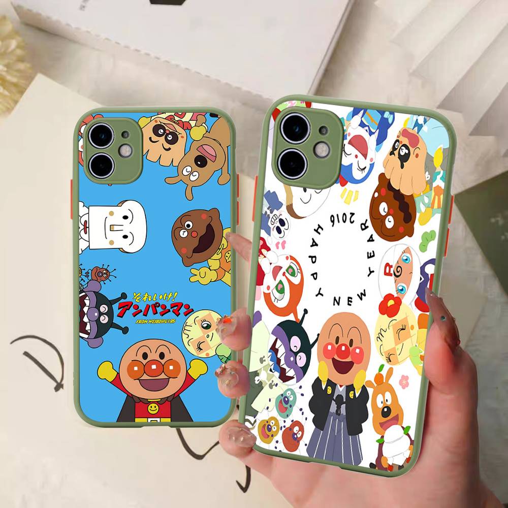 Cartoon Cute Fashion A-anpanmanes Matte Transparent Phone Cover For IPhone Case 16 15 14 13 12 11 Pro Max X XS Max Plus