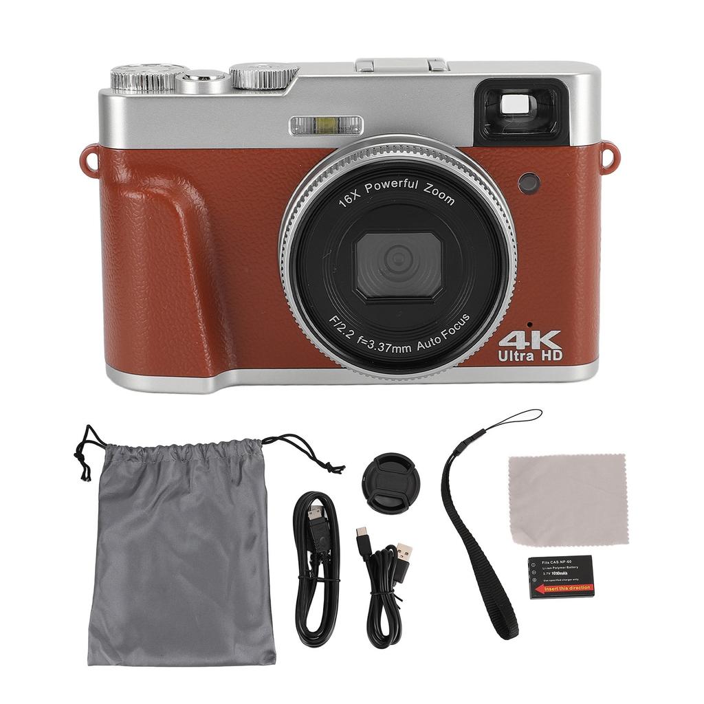4K 48MP Digital Camera 2.8inch Screen Anti Shake 16X Digital Zoom Video Camera Compact Point and
