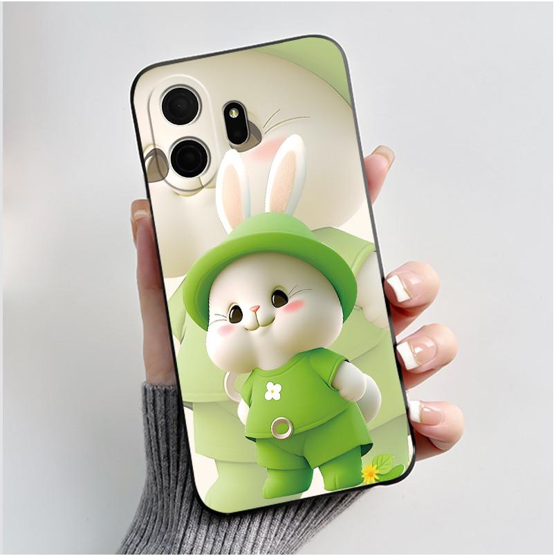Phone Case For TCL NxtPaper 70 Pro Bumper Black Silicone Shockproof Soft Casing Pattern New Design Love Moon Pattern Cover
