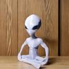 Статуя Медитирующего Инопланетянина, 3D-печатное украшение для йоги и медитации, Декор для Хэллоуина, Комнатное пространство, Забавное украшение для снятия стресса