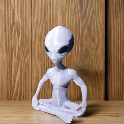 Статуя Медитирующего Инопланетянина, 3D-печатное украшение для йоги и медитации, Декор для Хэллоуина, Комнатное пространство, Забавное украшение для снятия стресса